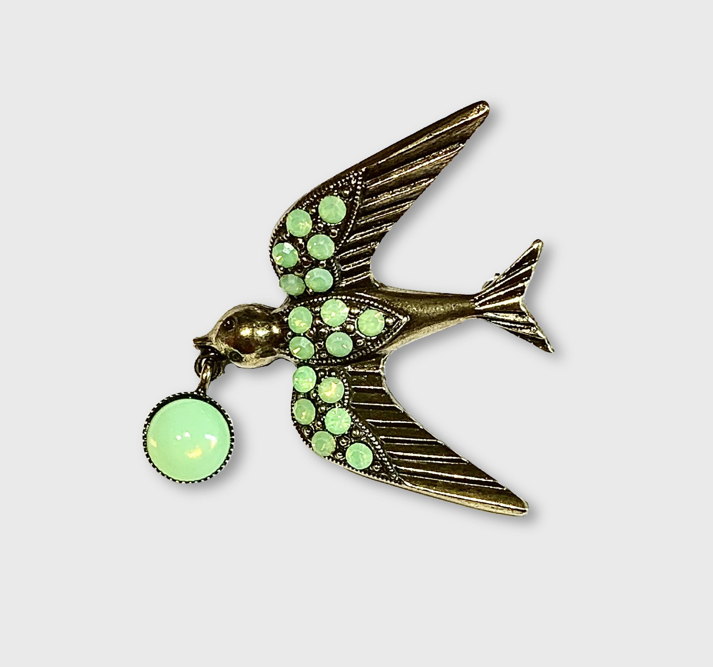broche_hirondelle_vert_jade_zazou copie | EMPREINTES Paris