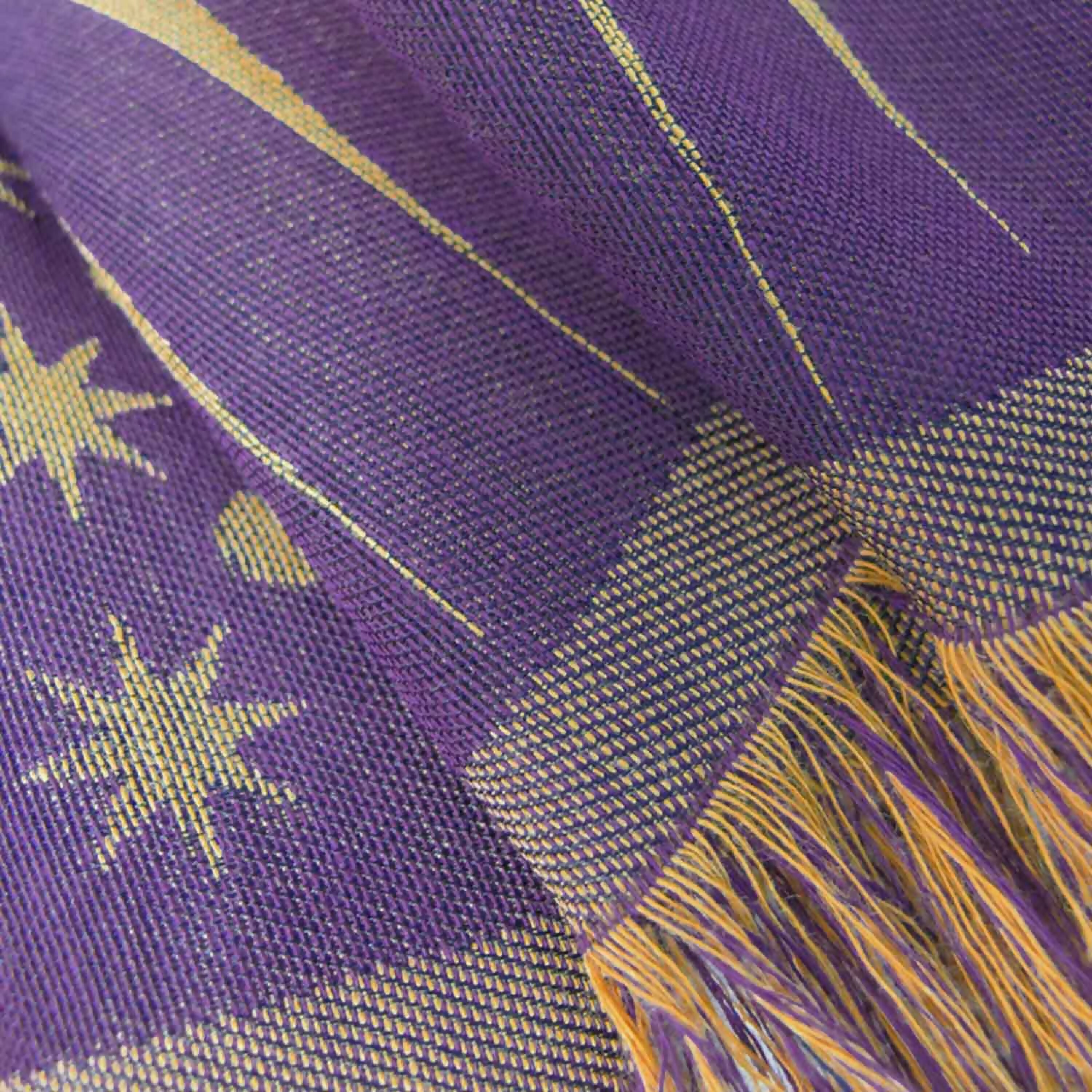 Écharpe Maxi Coton Soie Prune Curry PLANETARIUM | EMPREINTES Paris