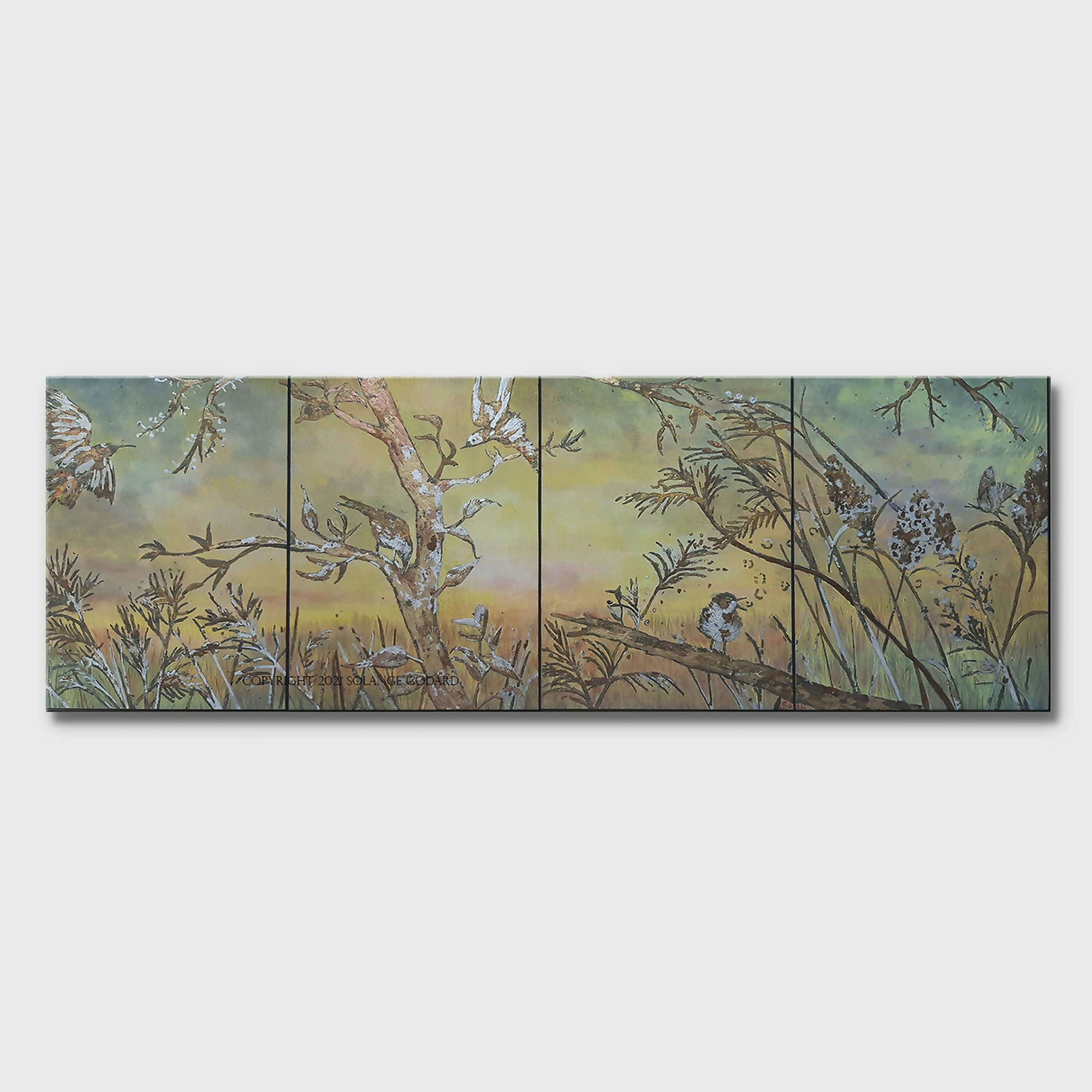 Œuvre murale - Panneau décoratif Oiseaux sur la branche | EMPREINTES Paris