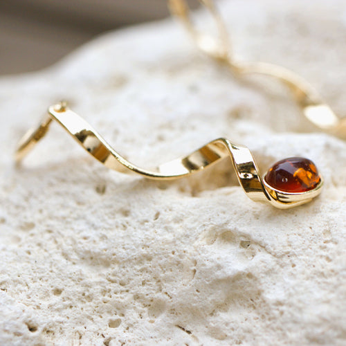 Boucles d'oreilles plaqué or et ambre | EMPREINTES Paris - EMPREINTES Paris