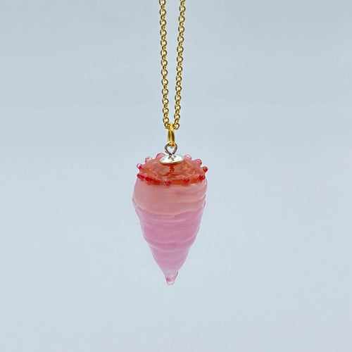 collier_pendentif_chaine_courte_verre_rose_opalin_monte_sur_une_chaine_en_argent_plaque_or copie | EMPREINTES Paris - EMPREINTES Paris