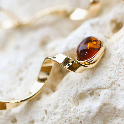 Boucles d'oreilles plaqué or et ambre | EMPREINTES Paris - EMPREINTES Paris