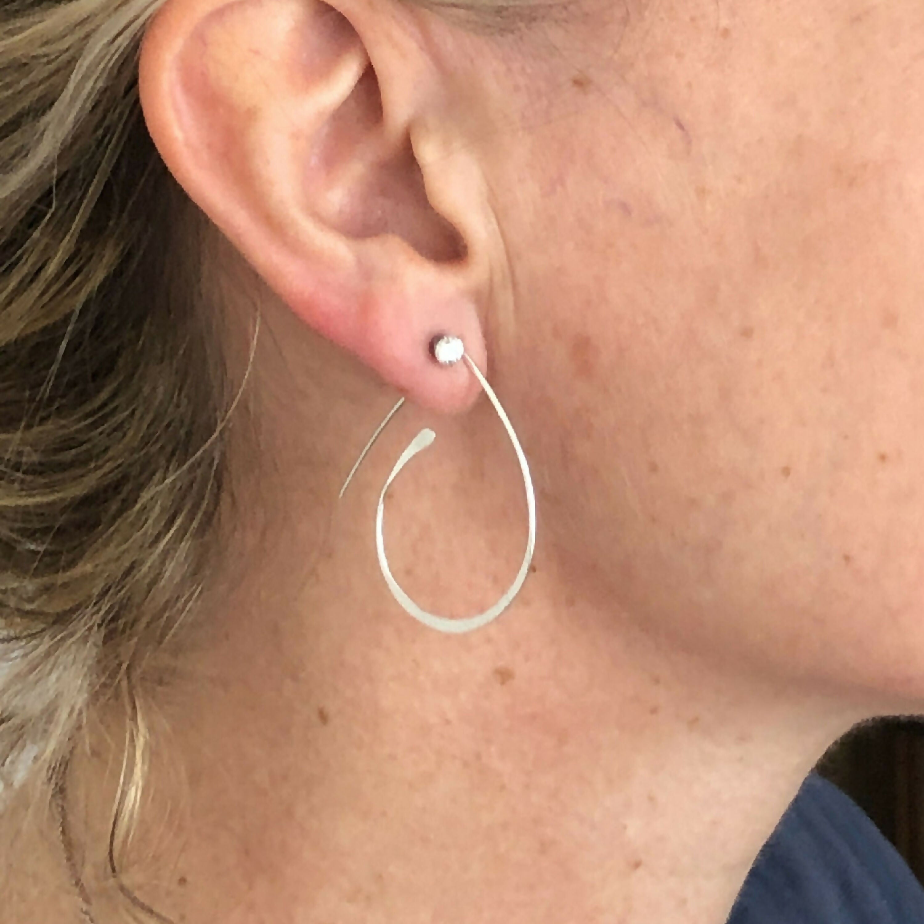 boucle goutte argent - atelier lor copie | EMPREINTES Paris