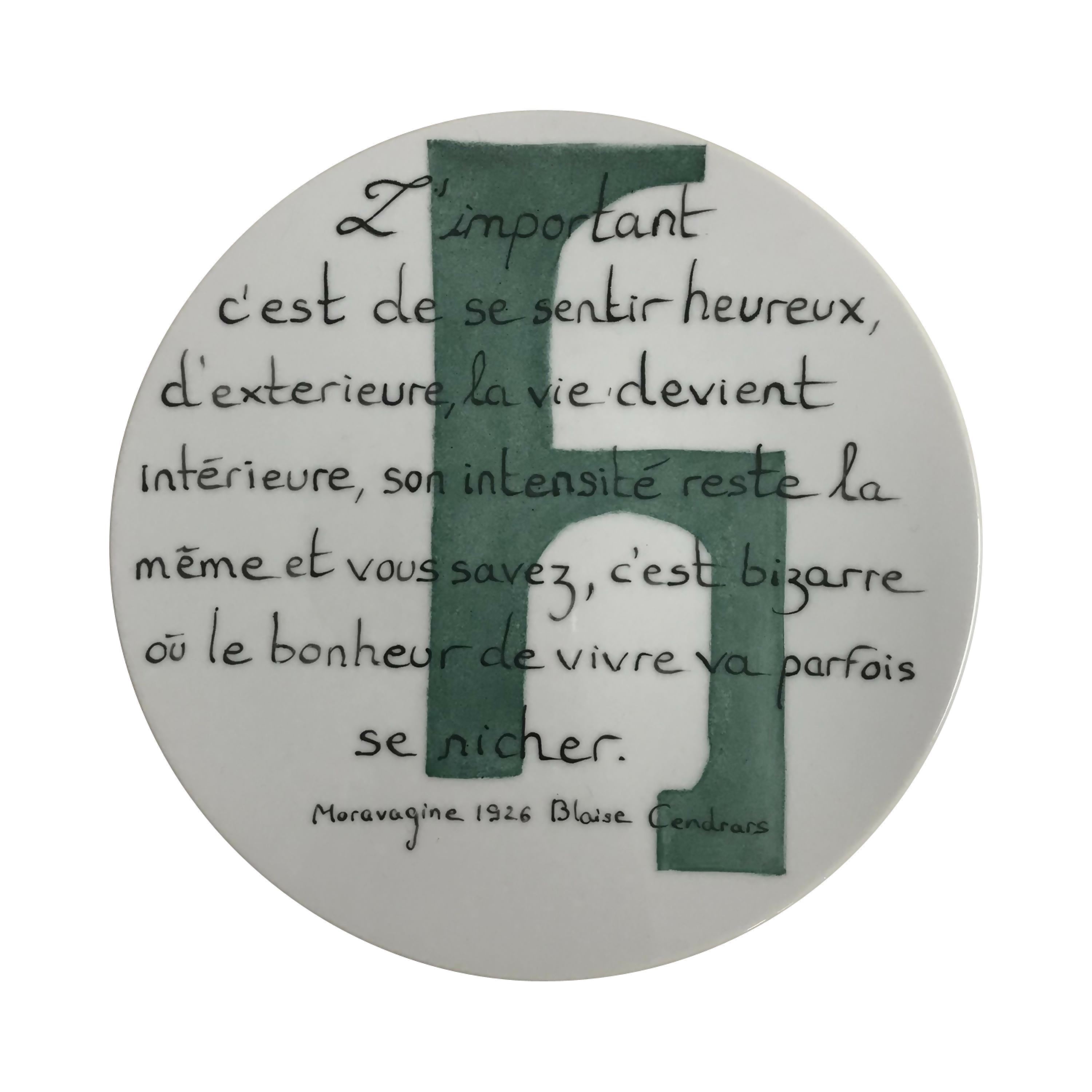 Assiette murale Poésie Blaise Cendrars | EMPREINTES Paris