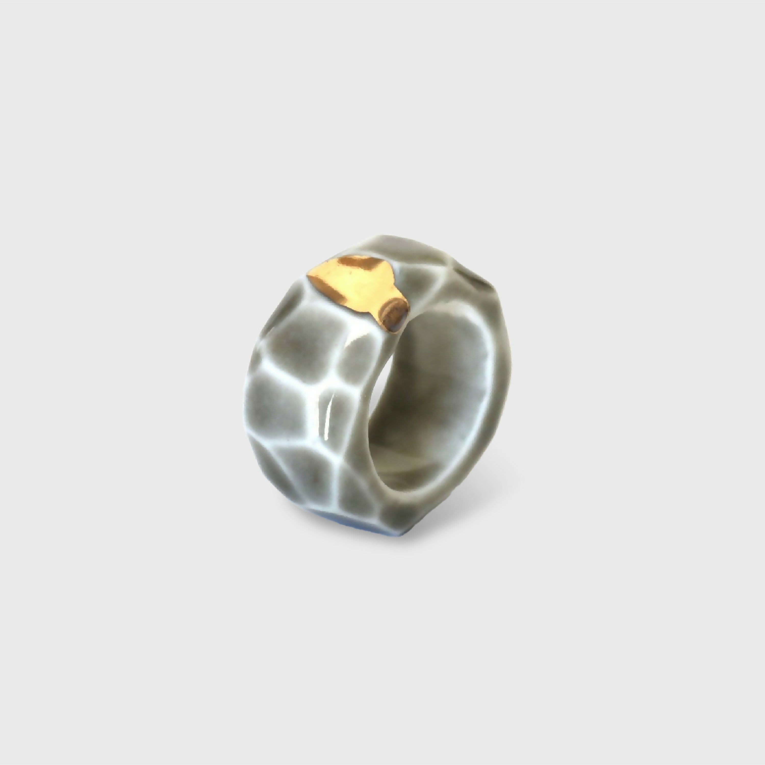 Bague facettée porcelaine et or | EMPREINTES Paris