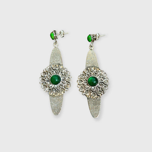 Boucles d oreilles argent agate verte | EMPREINTES Paris - EMPREINTES Paris