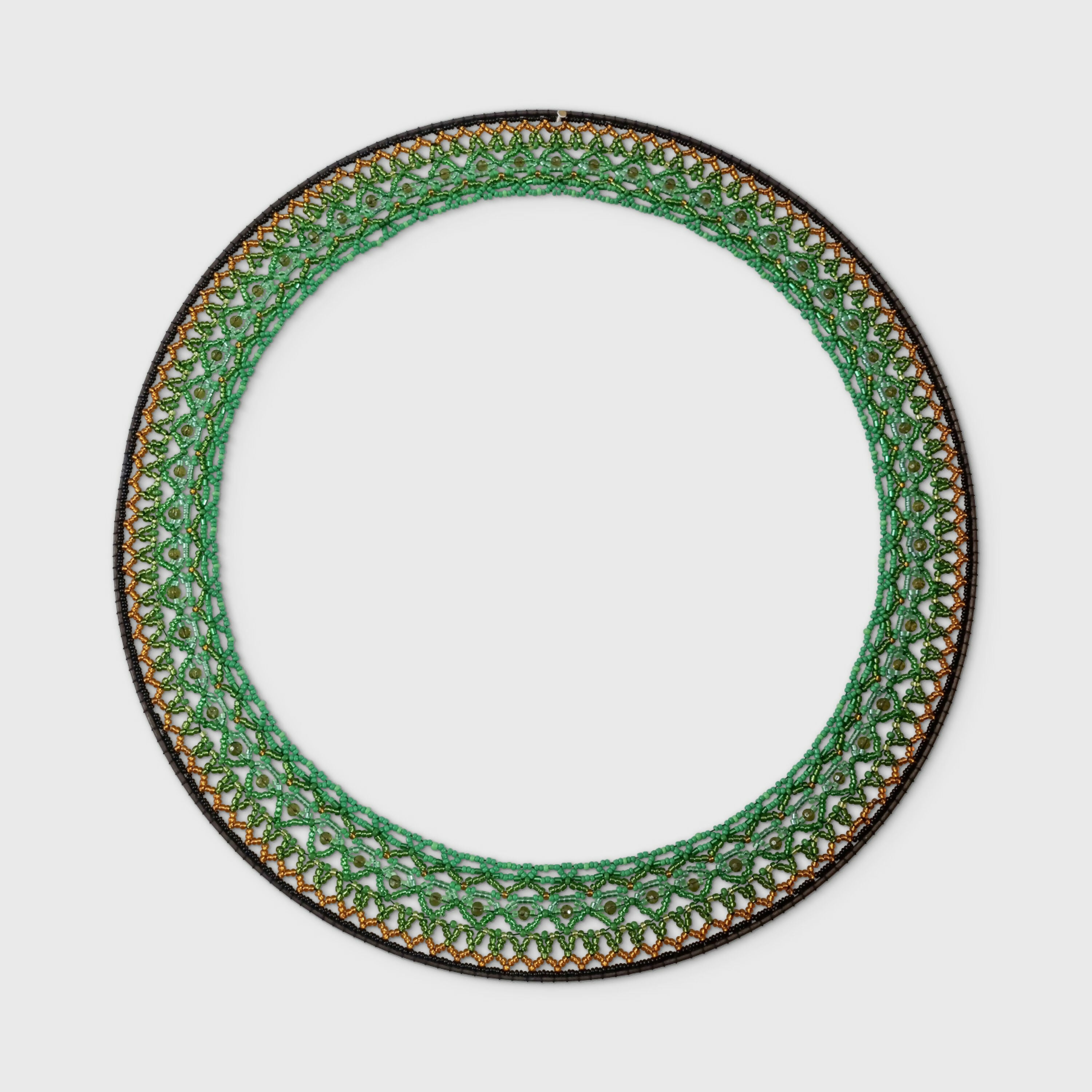 Origine - Bijou de mur en tissage perlé vert | EMPREINTES Paris
