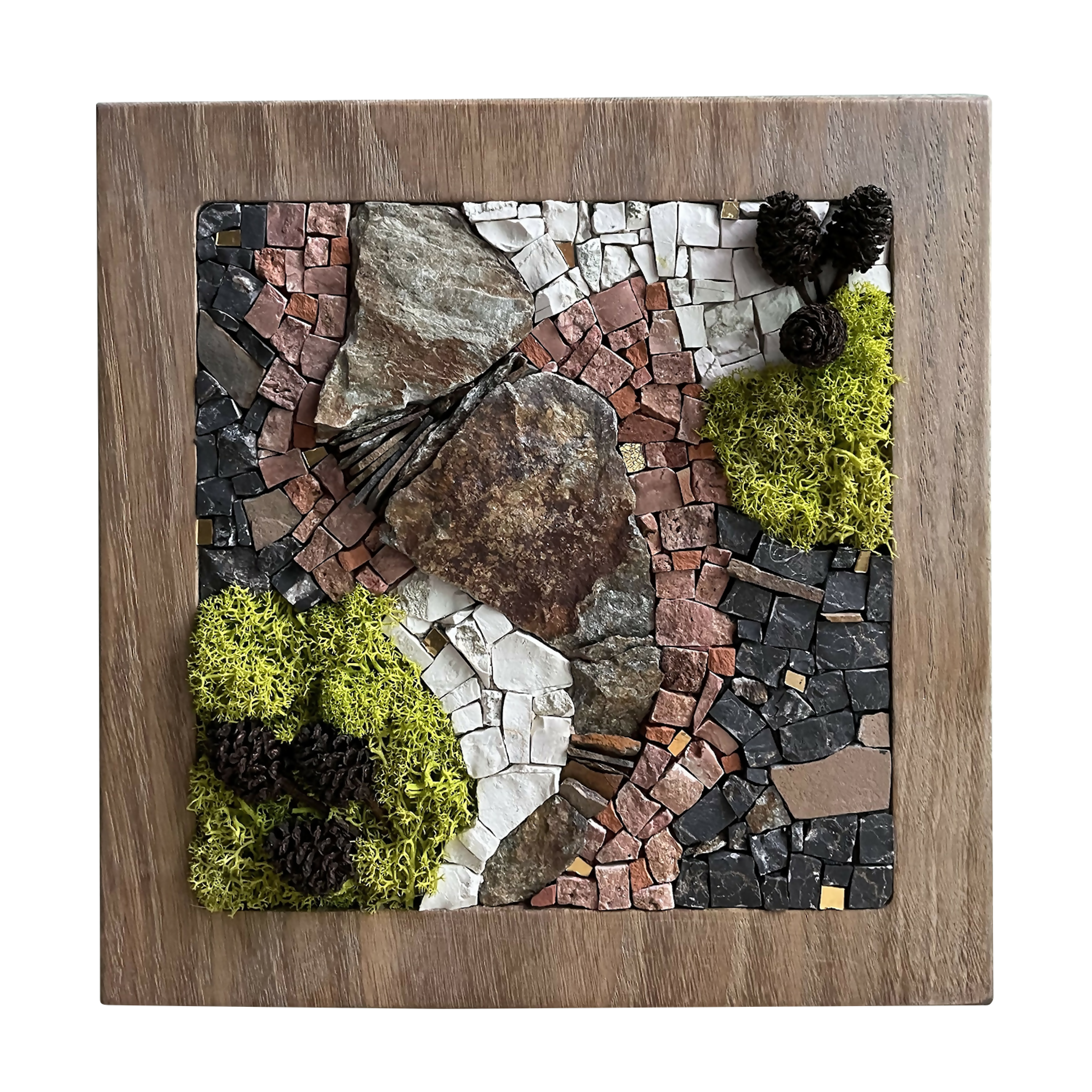 tableau_bois_mosaique_strobile_guislaine_carrier copie | EMPREINTES Paris