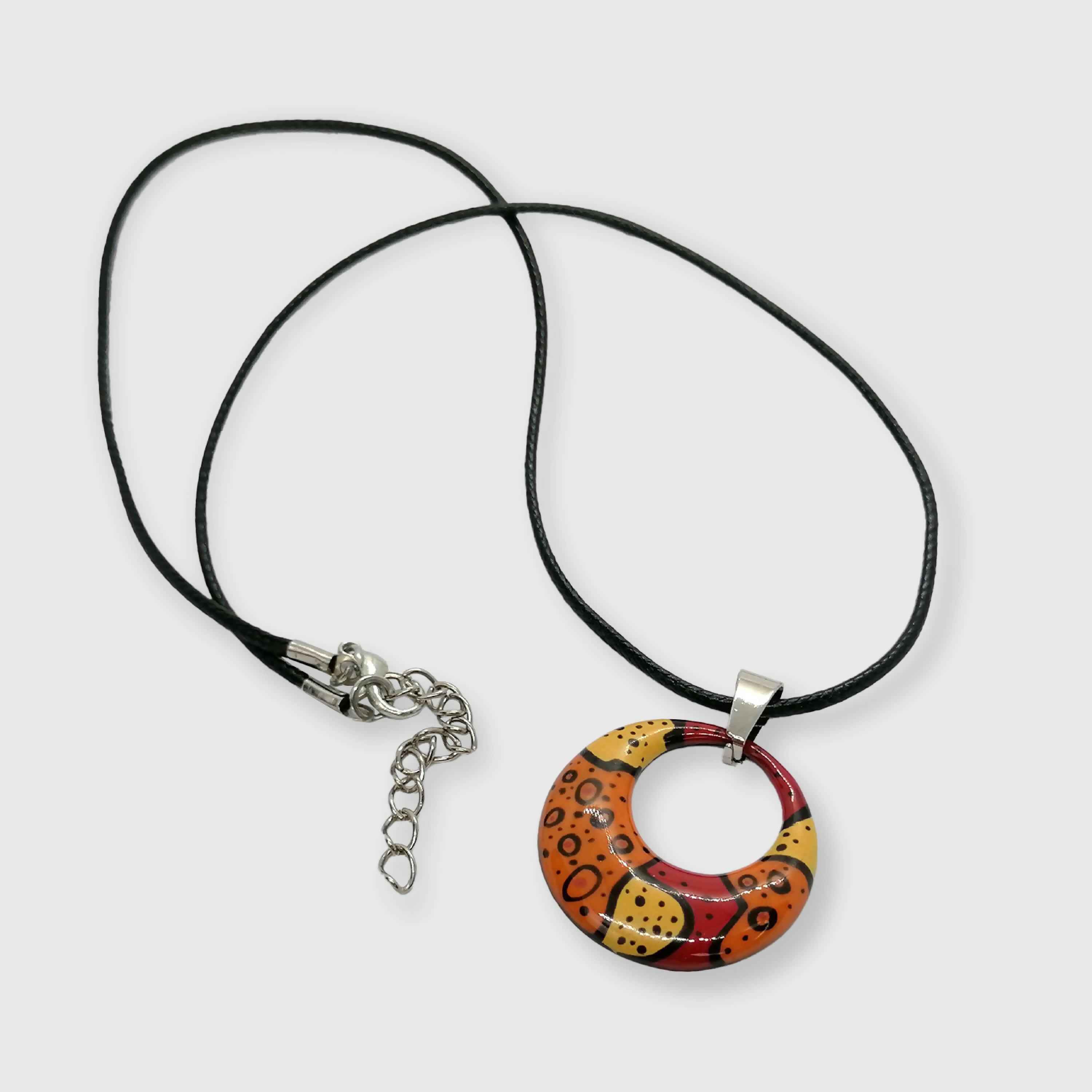 Pendentif Couleurs de Feux en émail sur cuivre rouge | EMPREINTES Paris