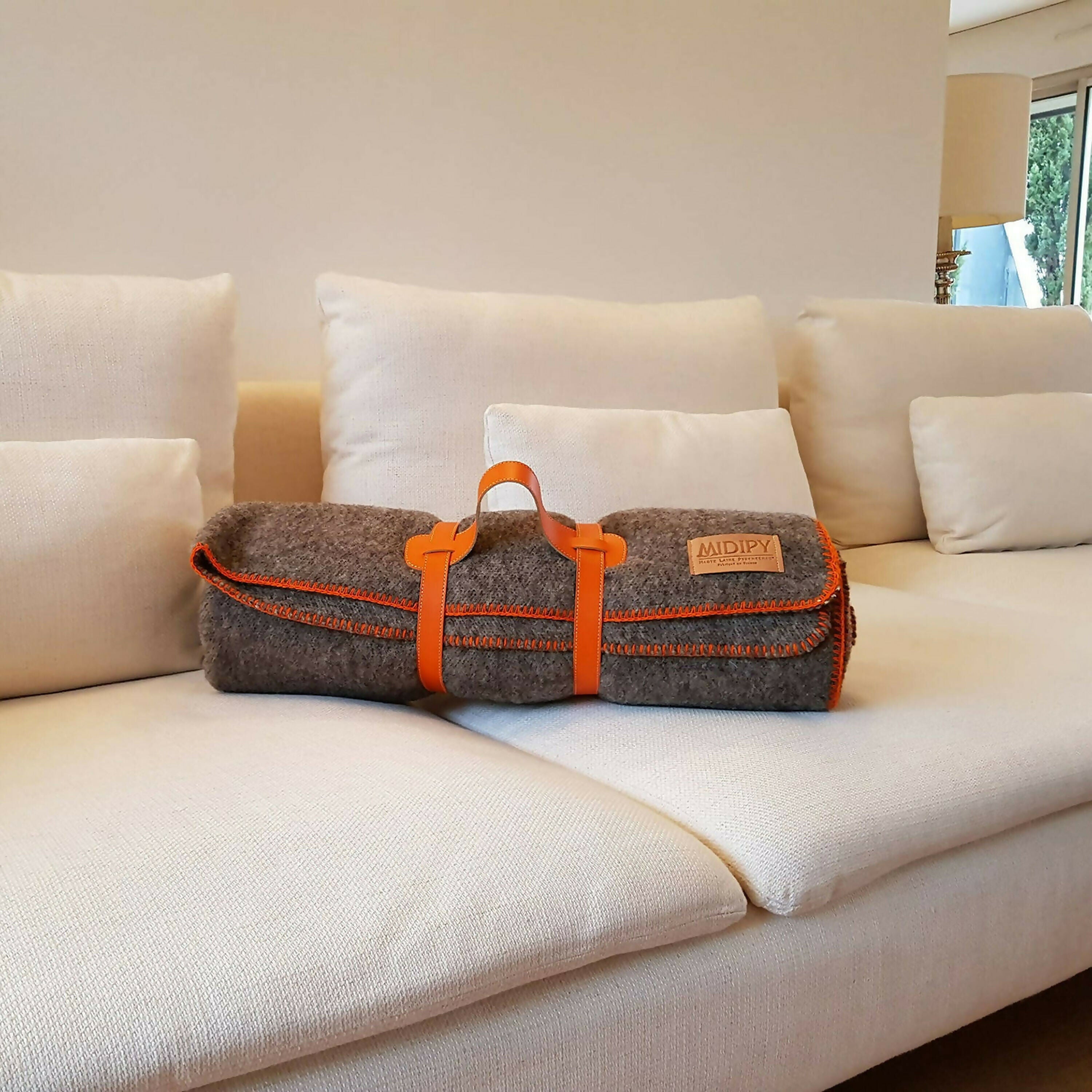 Plaid Haute Laine Naturelle Gris | EMPREINTES Paris
