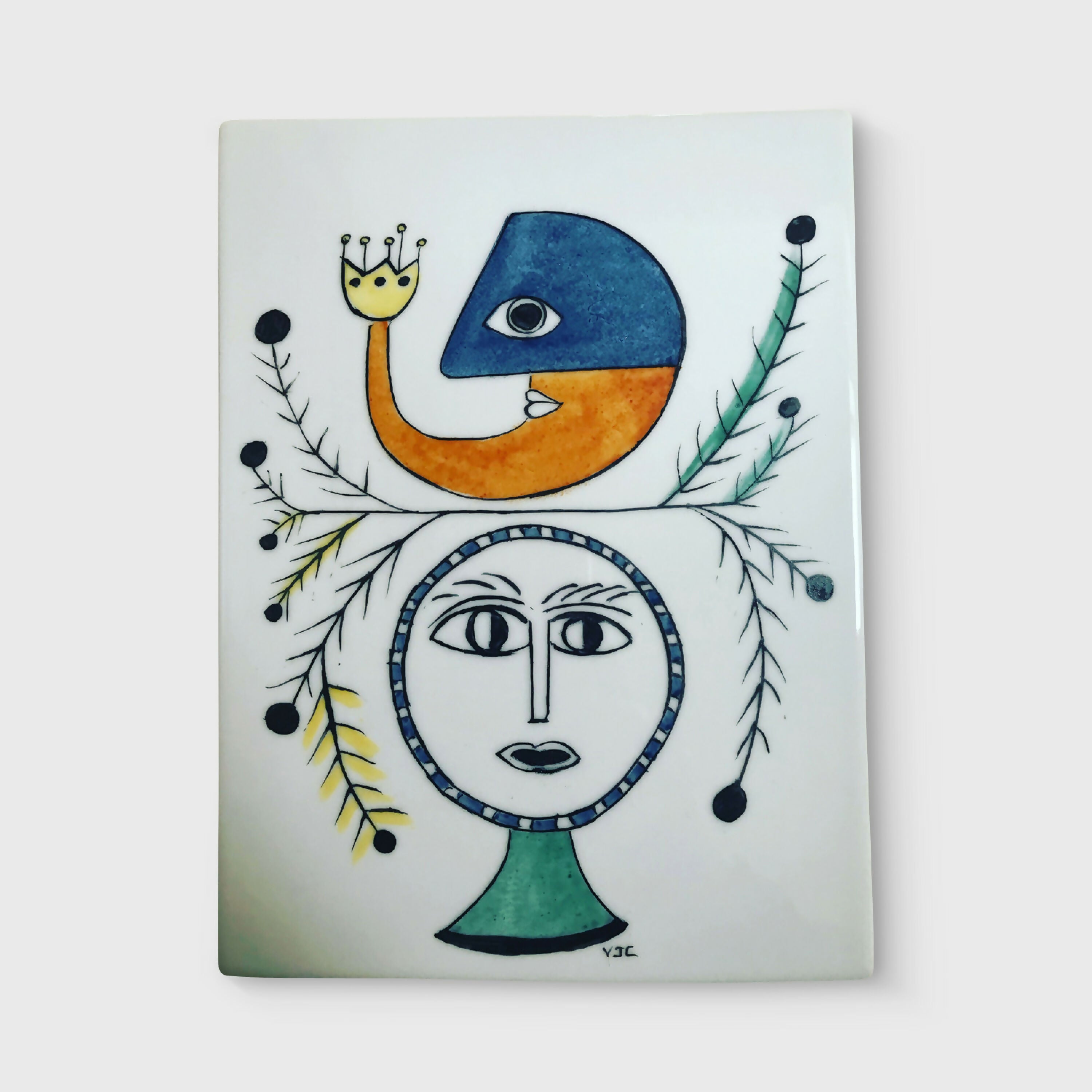 Porcelaine murale Deux têtes - face et profil | EMPREINTES Paris