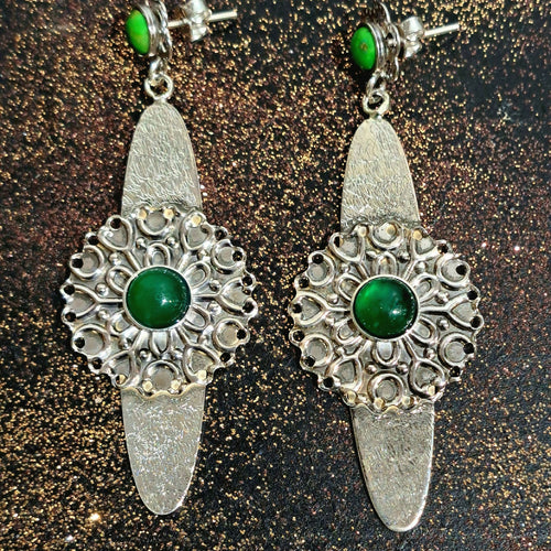 Boucles d oreilles argent agate verte | EMPREINTES Paris - EMPREINTES Paris