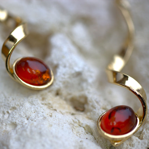 Boucles d'oreilles plaqué or et ambre | EMPREINTES Paris - EMPREINTES Paris