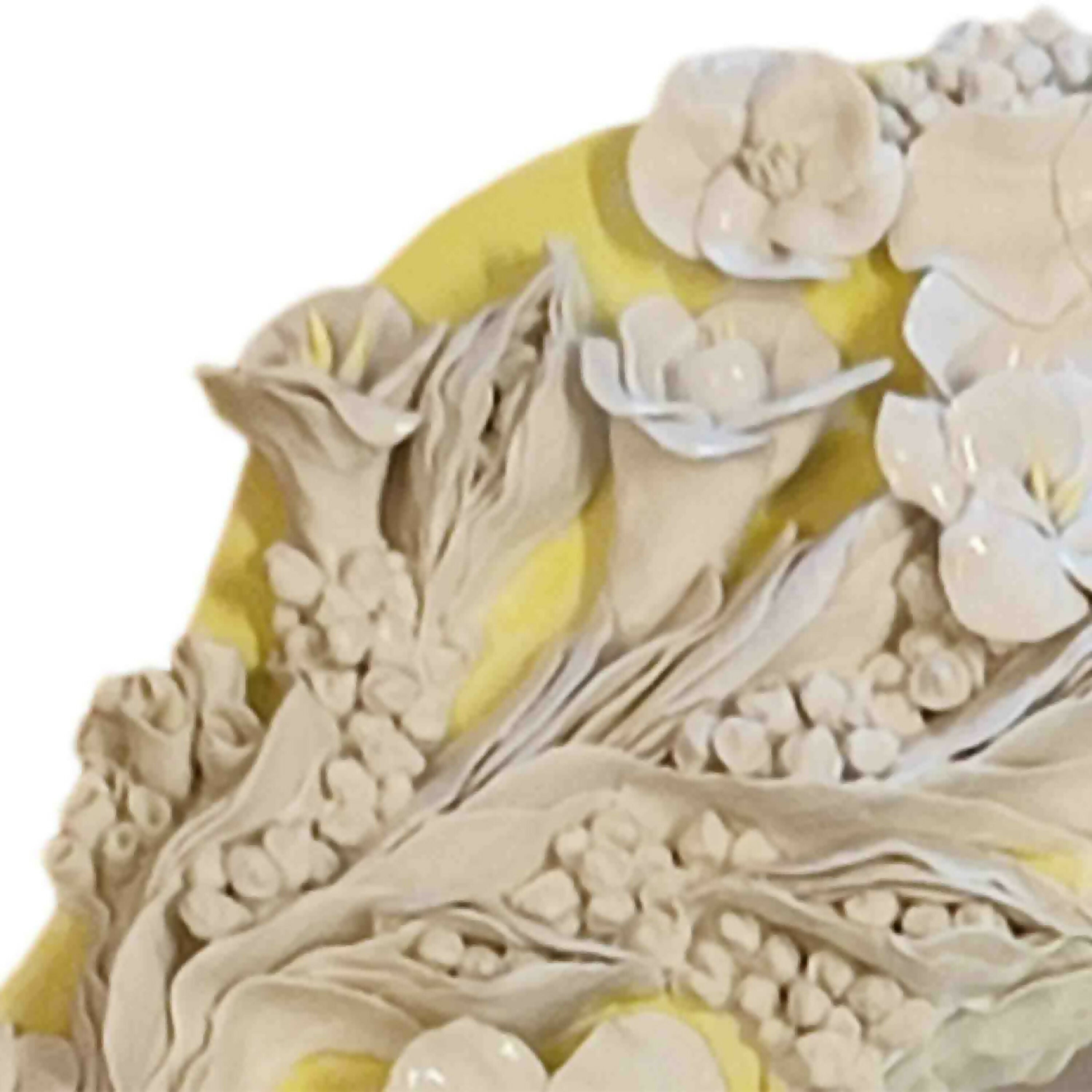 Grand miroir coralien et floral en porcelaine | EMPREINTES Paris