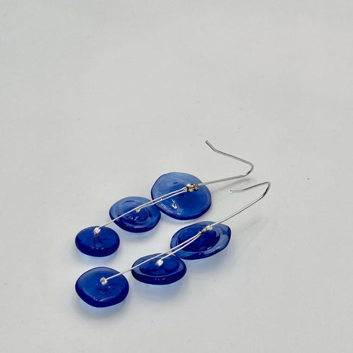 Boucles d'oreilles ricochets bleu cobalt clair transparent | EMPREINTES Paris - EMPREINTES Paris
