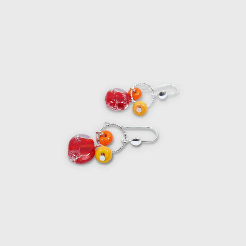 Boucles d'oreilles Emilie oranges et rouges | EMPREINTES Paris - EMPREINTES Paris