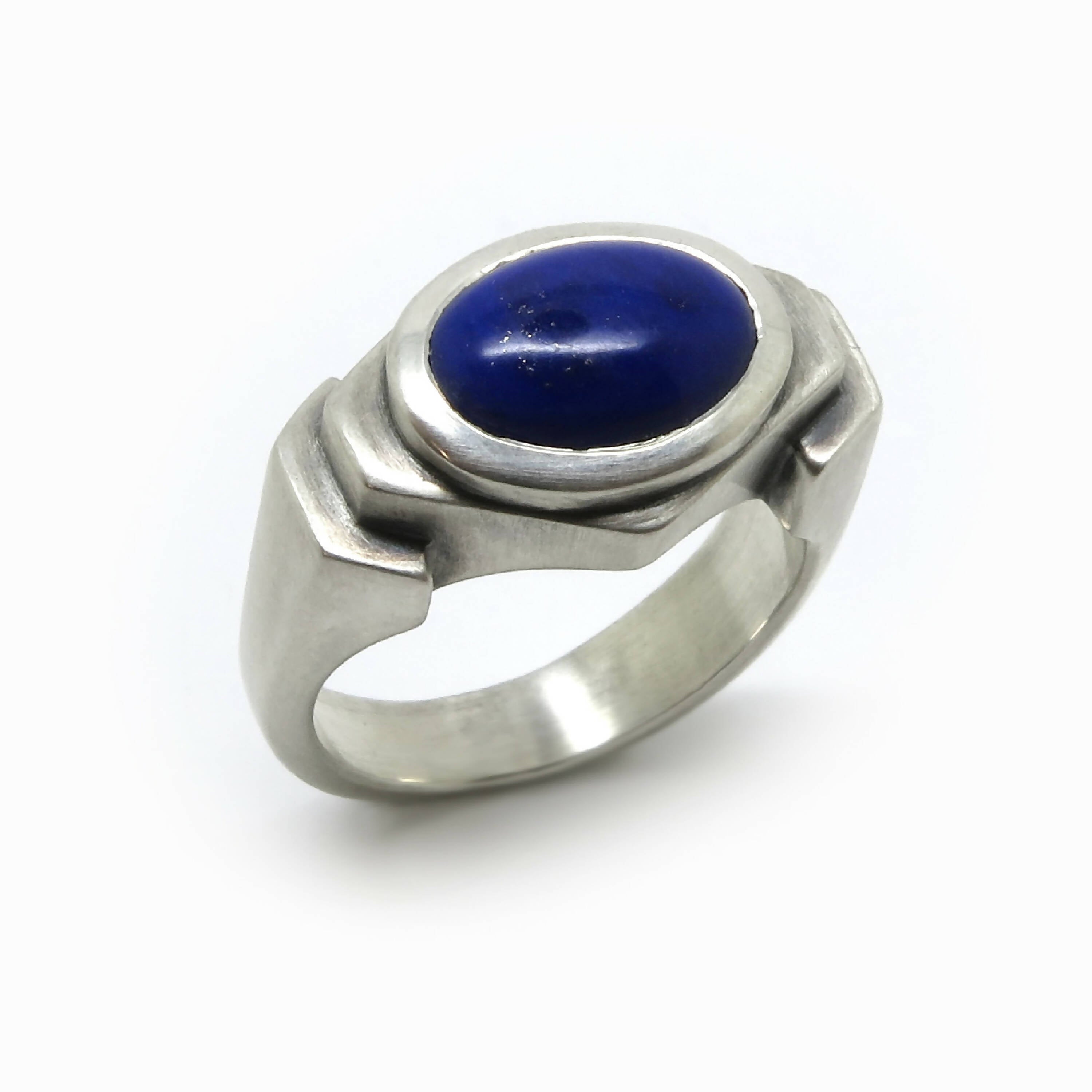 Chevalière Architecturale Lapis Lazuli | EMPREINTES Paris
