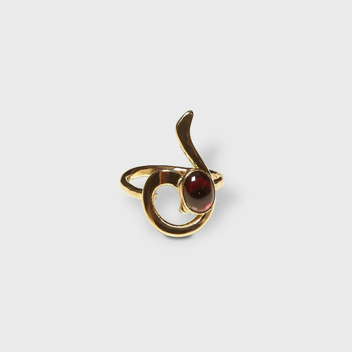 Bague LIZAE plaqué or avec un grenat. | EMPREINTES Paris - EMPREINTES Paris