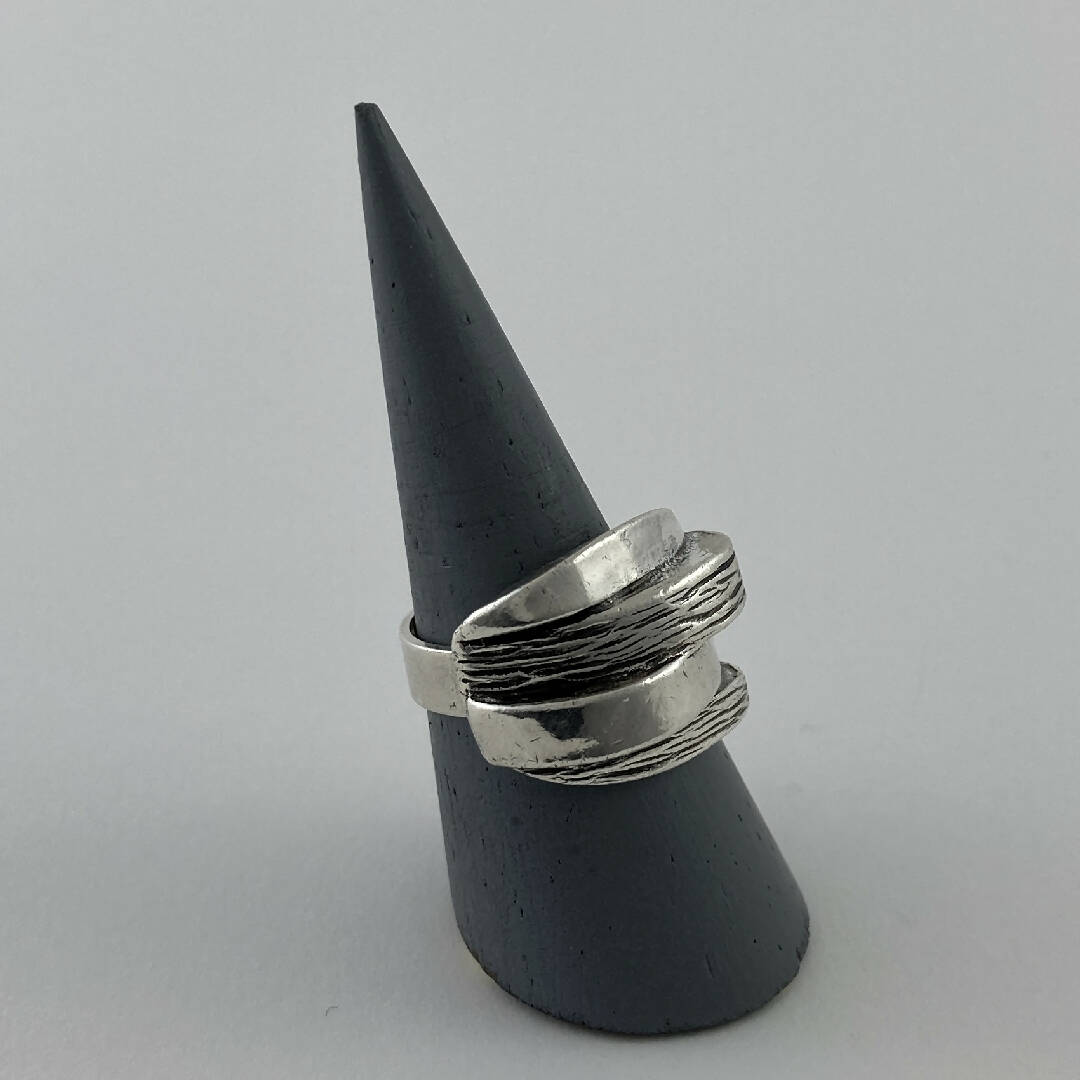 Bague réglable en étain argentée 15 | EMPREINTES Paris