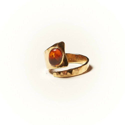 Bague ROMAE plaqué or avec une ambre. | EMPREINTES Paris - EMPREINTES Paris