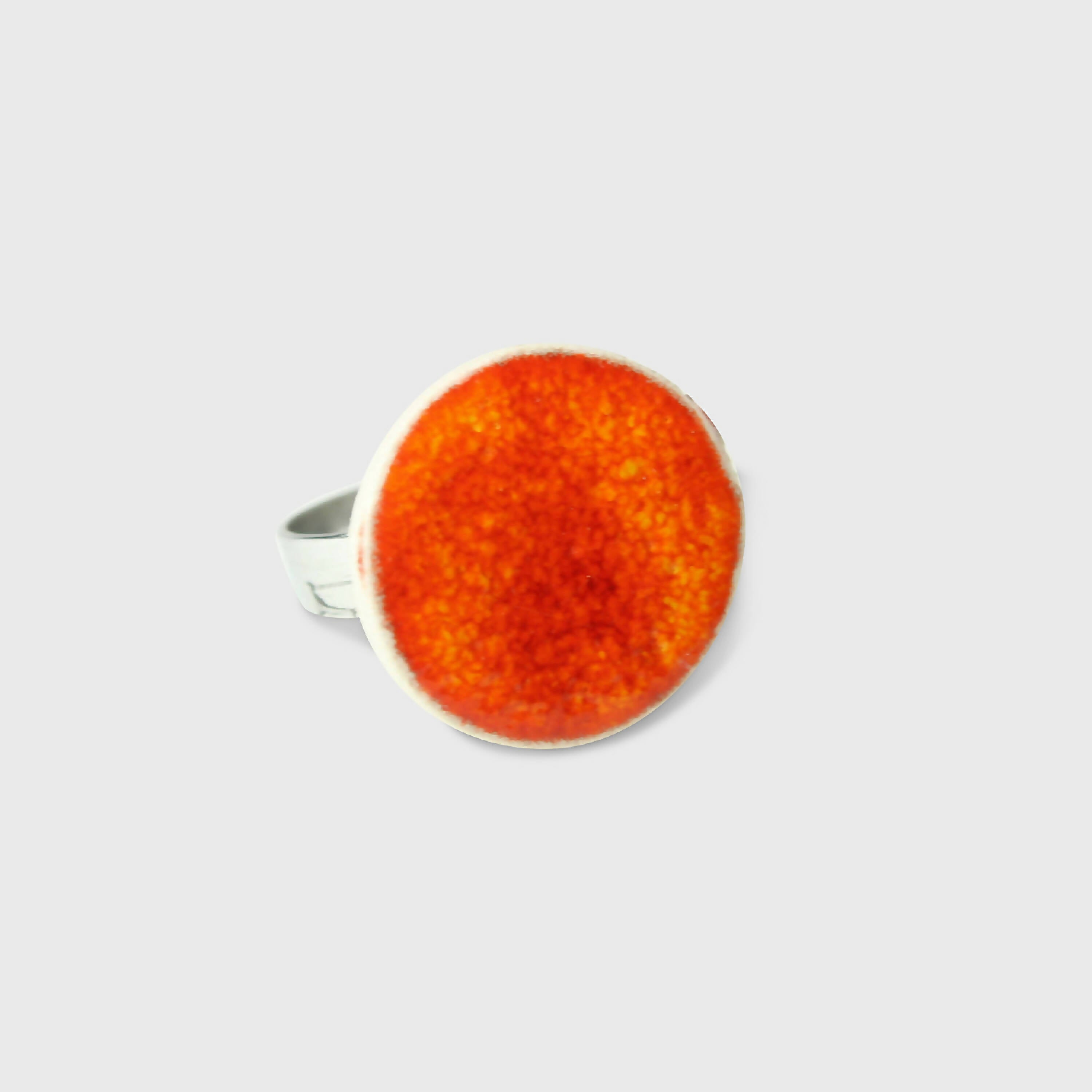 Bague ronde en céramique orange | EMPREINTES Paris