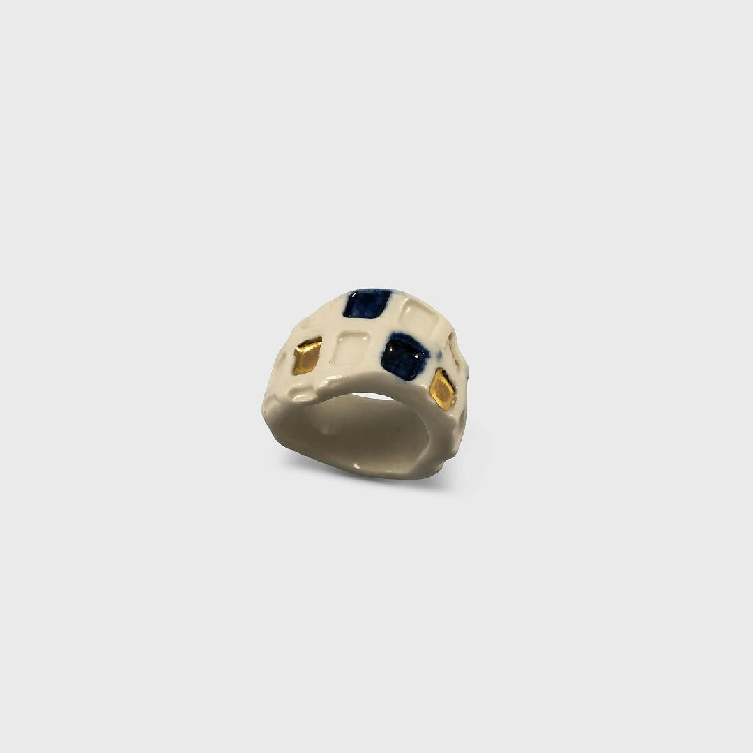 Bague Pixel bleu et or | EMPREINTES Paris