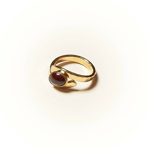 Bague EMULSIA plaqué or avec un grenat. | EMPREINTES Paris - EMPREINTES Paris