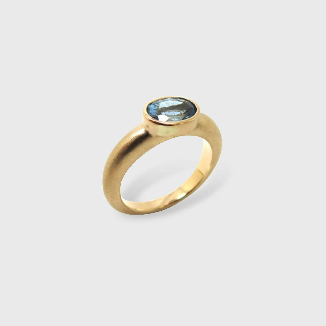 Bague Jonc aigue-marine bleue | EMPREINTES Paris