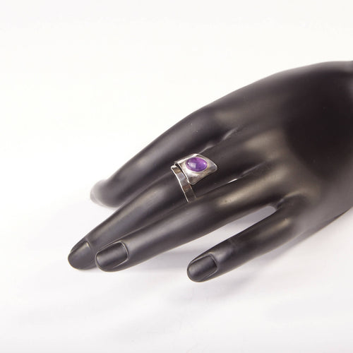 Bague ROMAE en argent avec une améthyste. | EMPREINTES Paris - EMPREINTES Paris