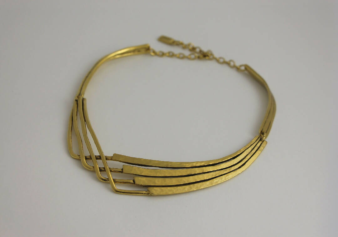 Collier réglable en étain Doré 2 | EMPREINTES Paris