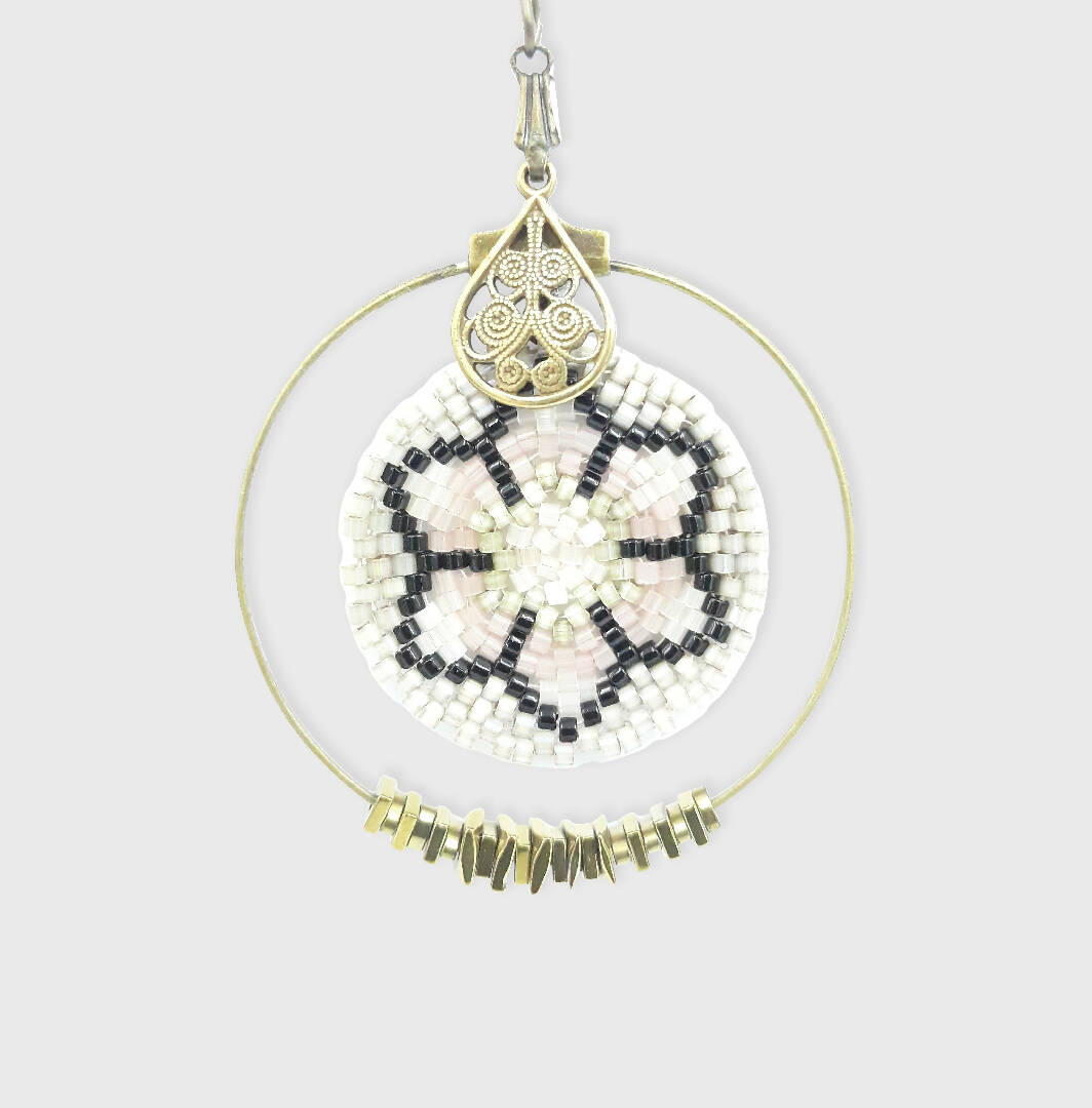 Pendentif Collection Lotus ivoire et noir | EMPREINTES Paris