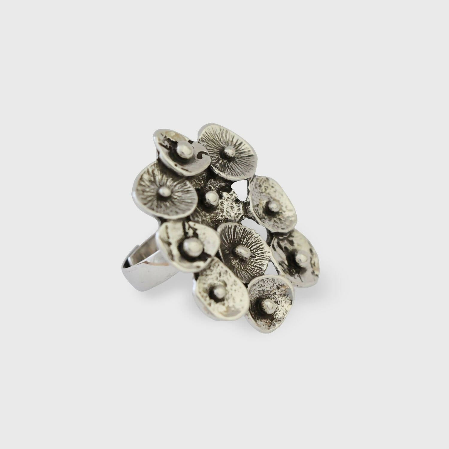 Bague réglable en étain argenté 18 | EMPREINTES Paris