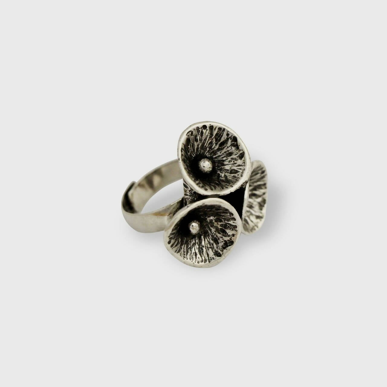 Bague réglable en étain argentée 10 | EMPREINTES Paris