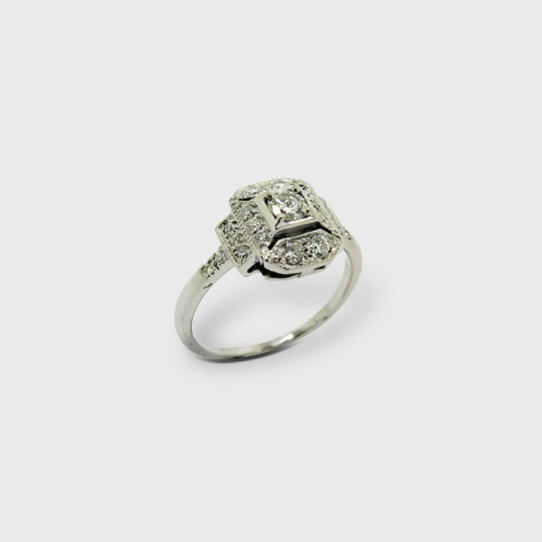 Bague de fiançailles Art Déco Octogonale | EMPREINTES Paris