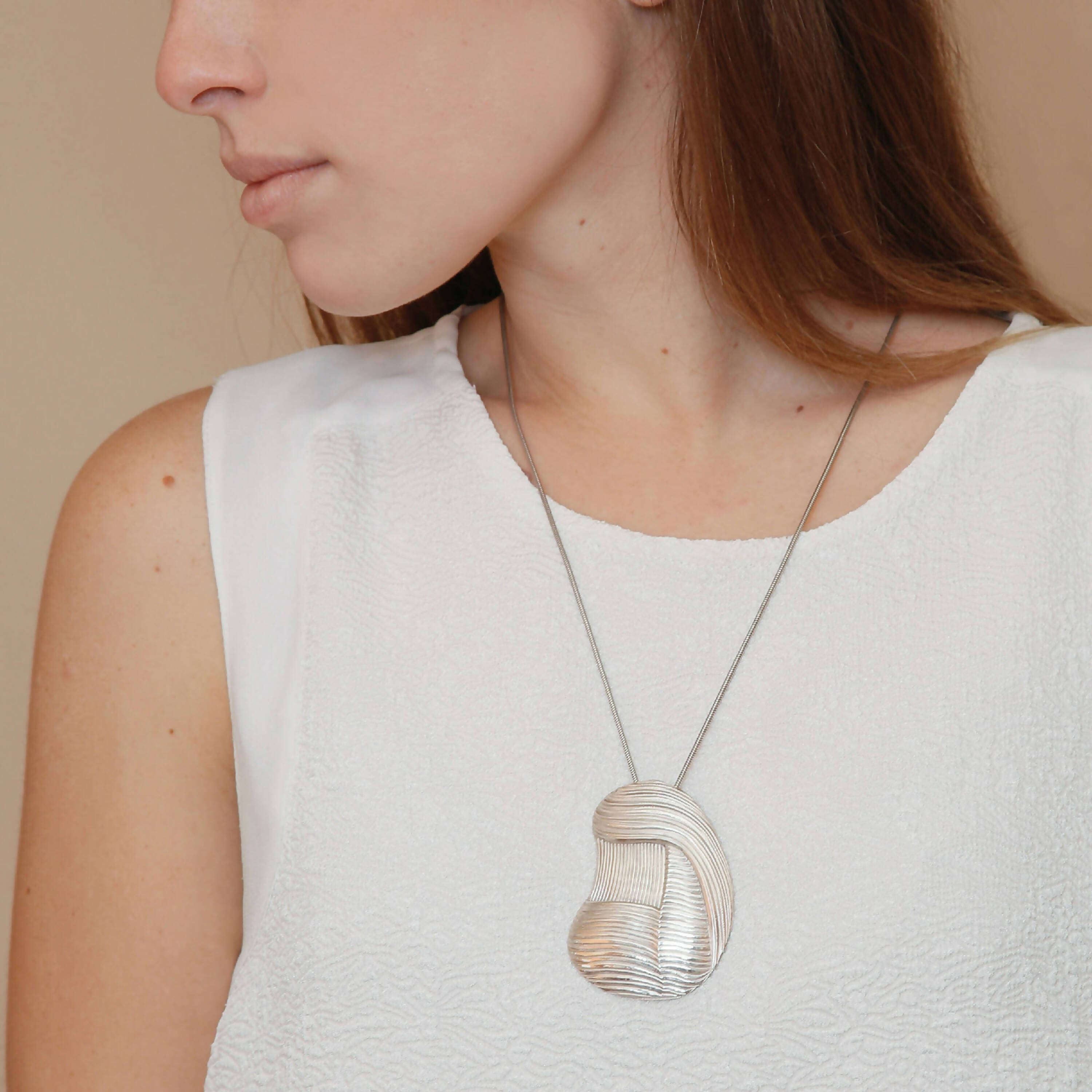 Médaille striée, petit modèle argent II | EMPREINTES Paris