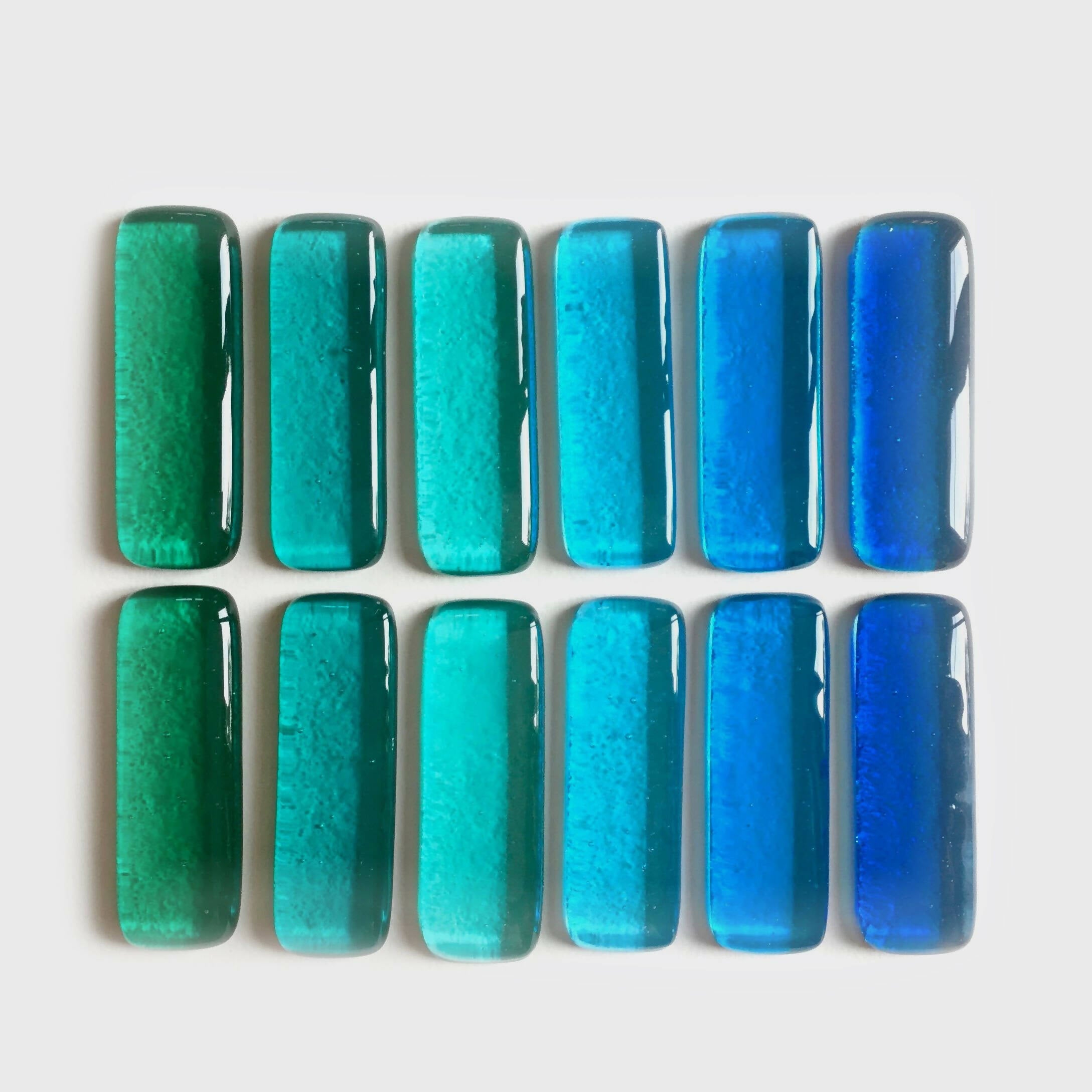 Coffret de 12 porte-couteaux barrettes Bleu-vert | EMPREINTES Paris