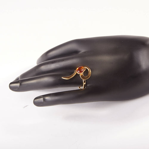 Bague LIZAE plaqué or avec une ambre. | EMPREINTES Paris - EMPREINTES Paris