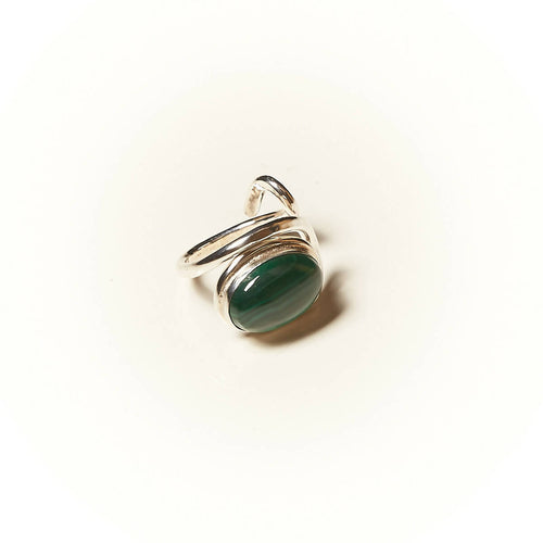 Bague VOLUPTIA en argent avec une malachite. | EMPREINTES Paris - EMPREINTES Paris