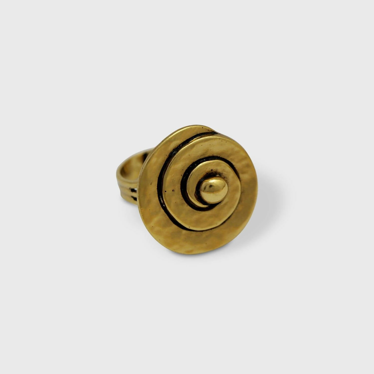 Bague réglable en étain dorée 9 | EMPREINTES Paris