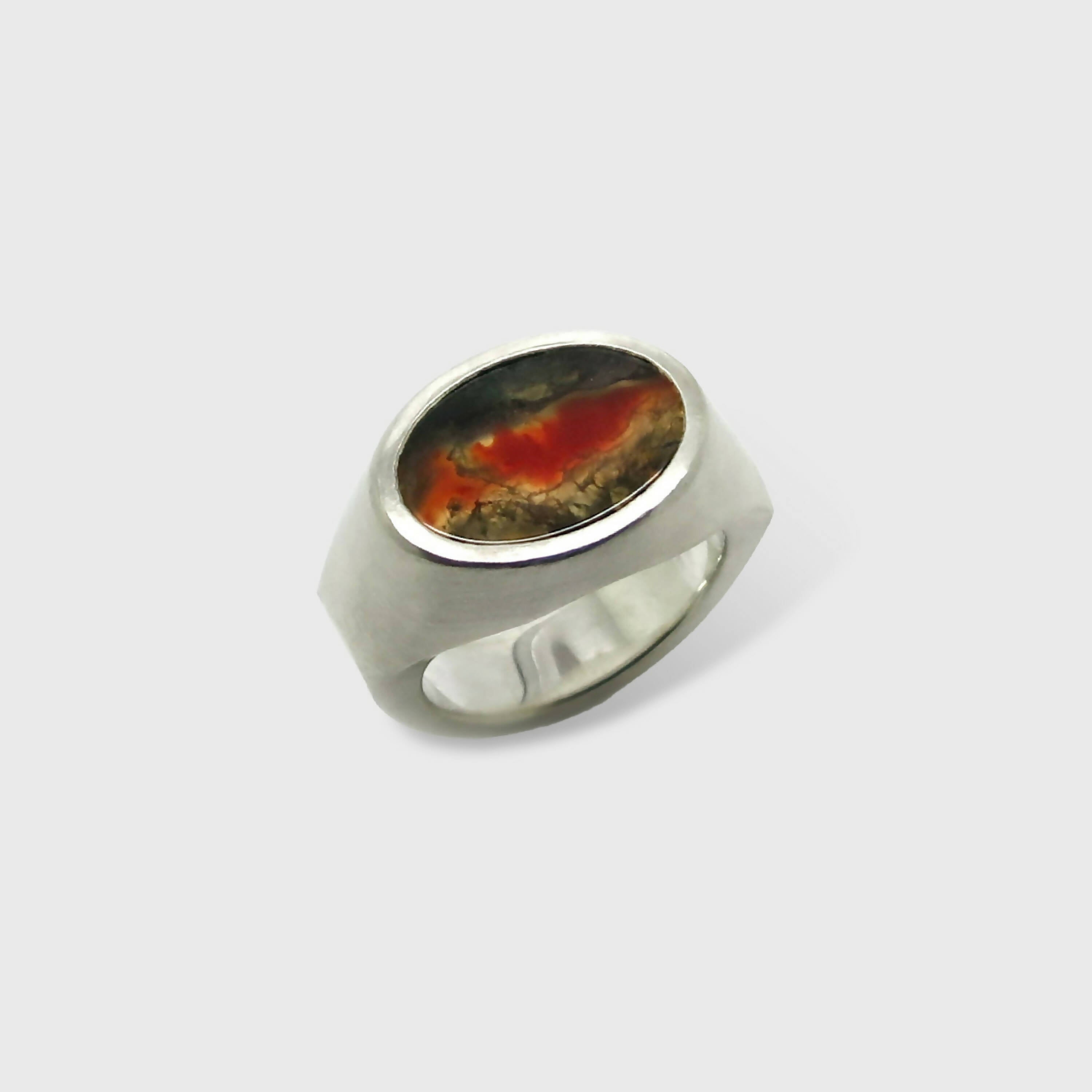 Chevalière ovale agate mousse | EMPREINTES Paris