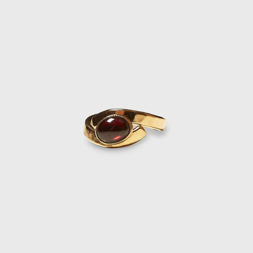 Bague EMULSIA plaqué or avec un grenat. | EMPREINTES Paris - EMPREINTES Paris