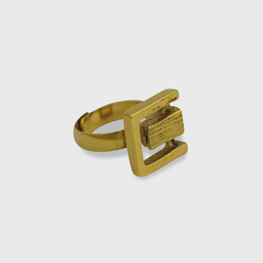 Bague réglable en étain dorée 17 | EMPREINTES Paris