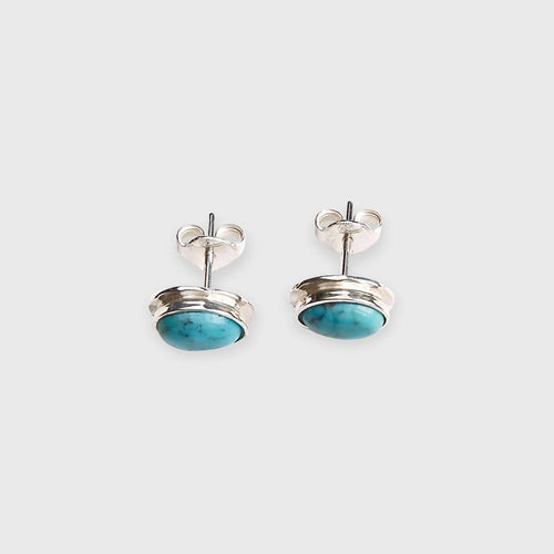 Boucles d'oreille Classica en argent avec turquoise | EMPREINTES Paris - EMPREINTES Paris