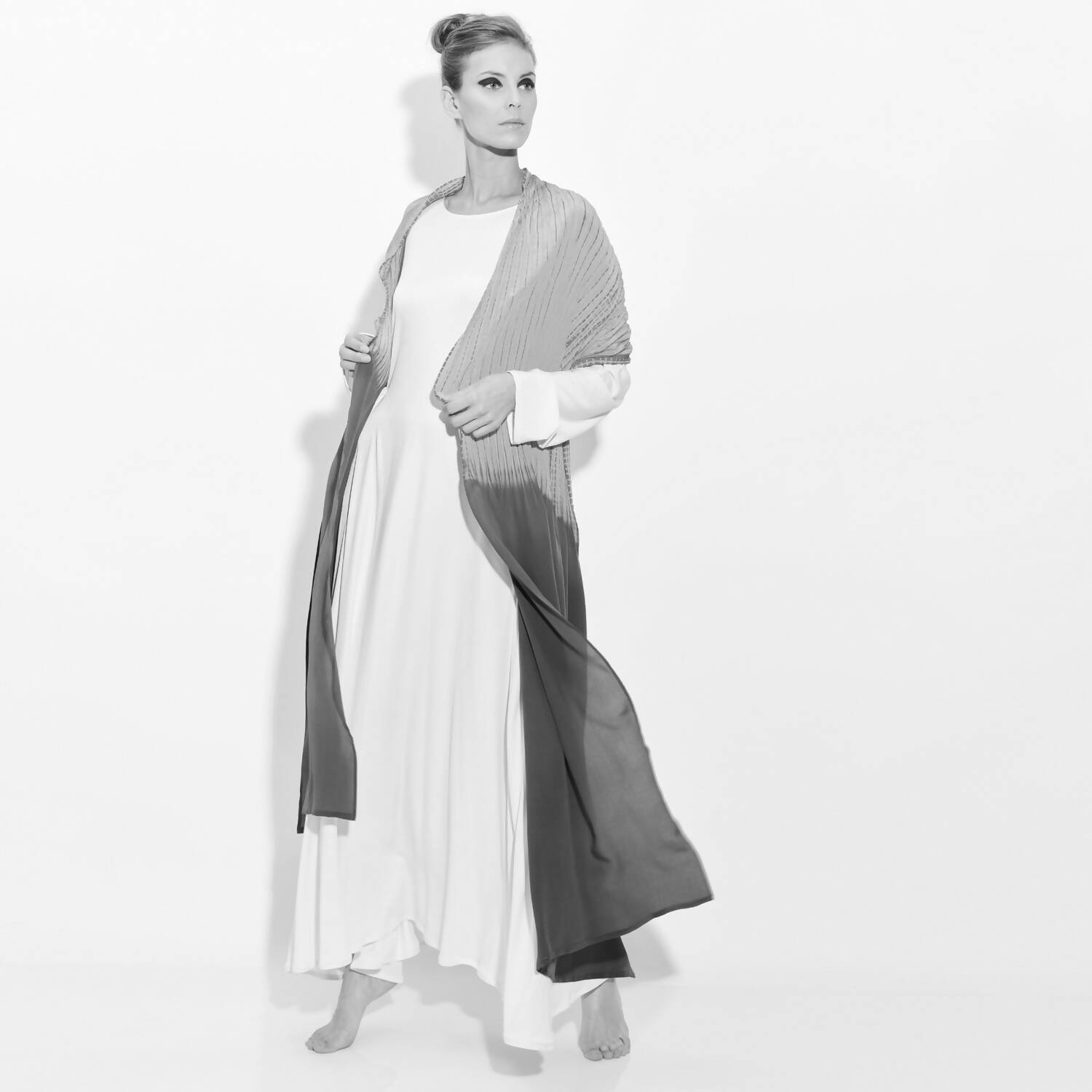 Écharpe Plissée Longue Crêpe de Soie PLICACREPE | EMPREINTES Paris