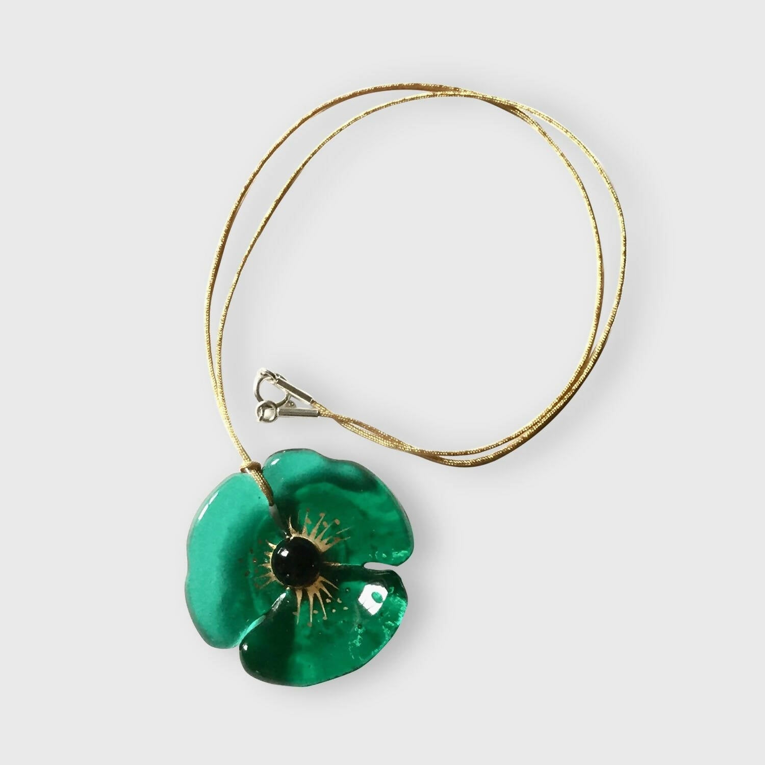 Pendentif COQUELICOT vert émeraude | EMPREINTES Paris
