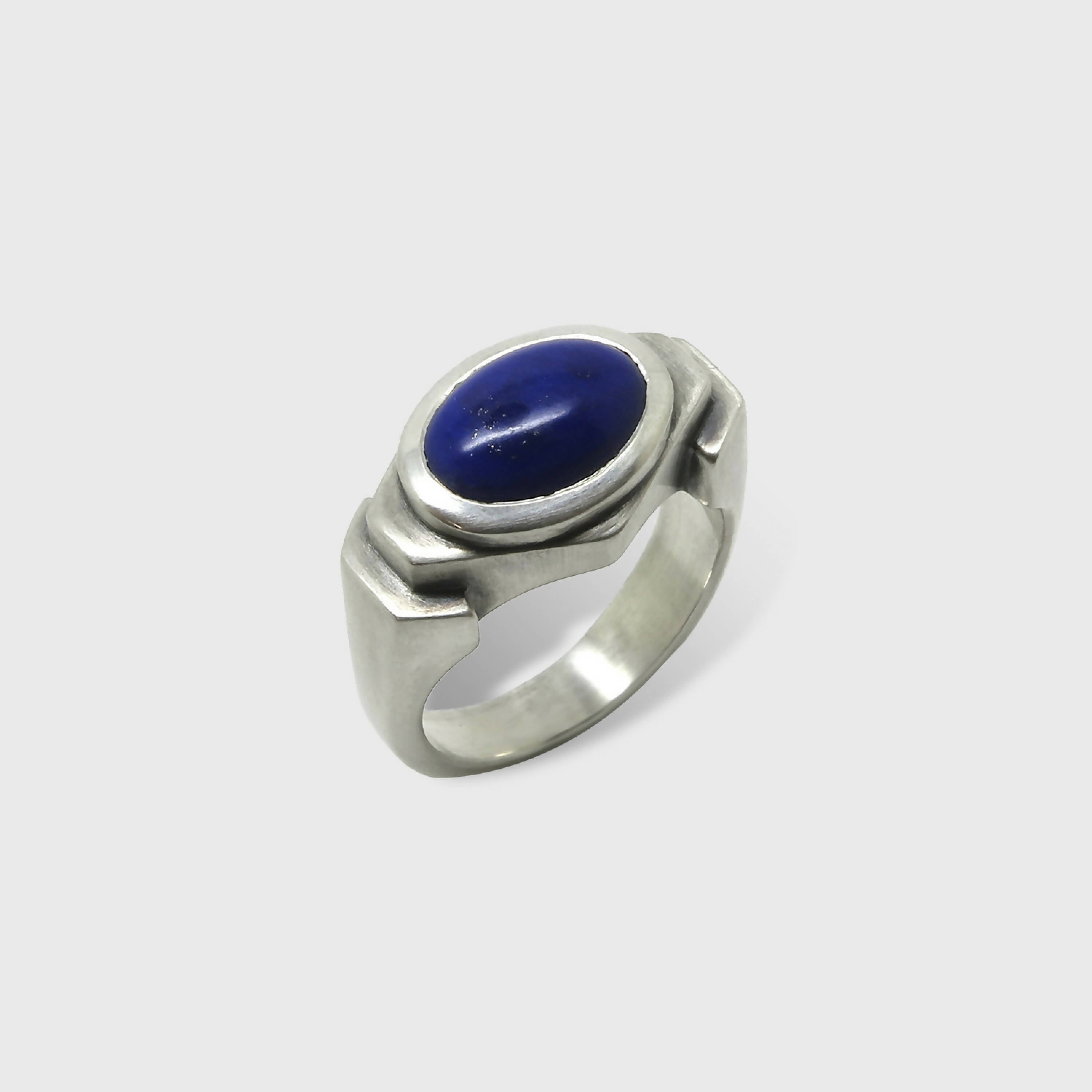 Chevalière Architecturale Lapis Lazuli | EMPREINTES Paris