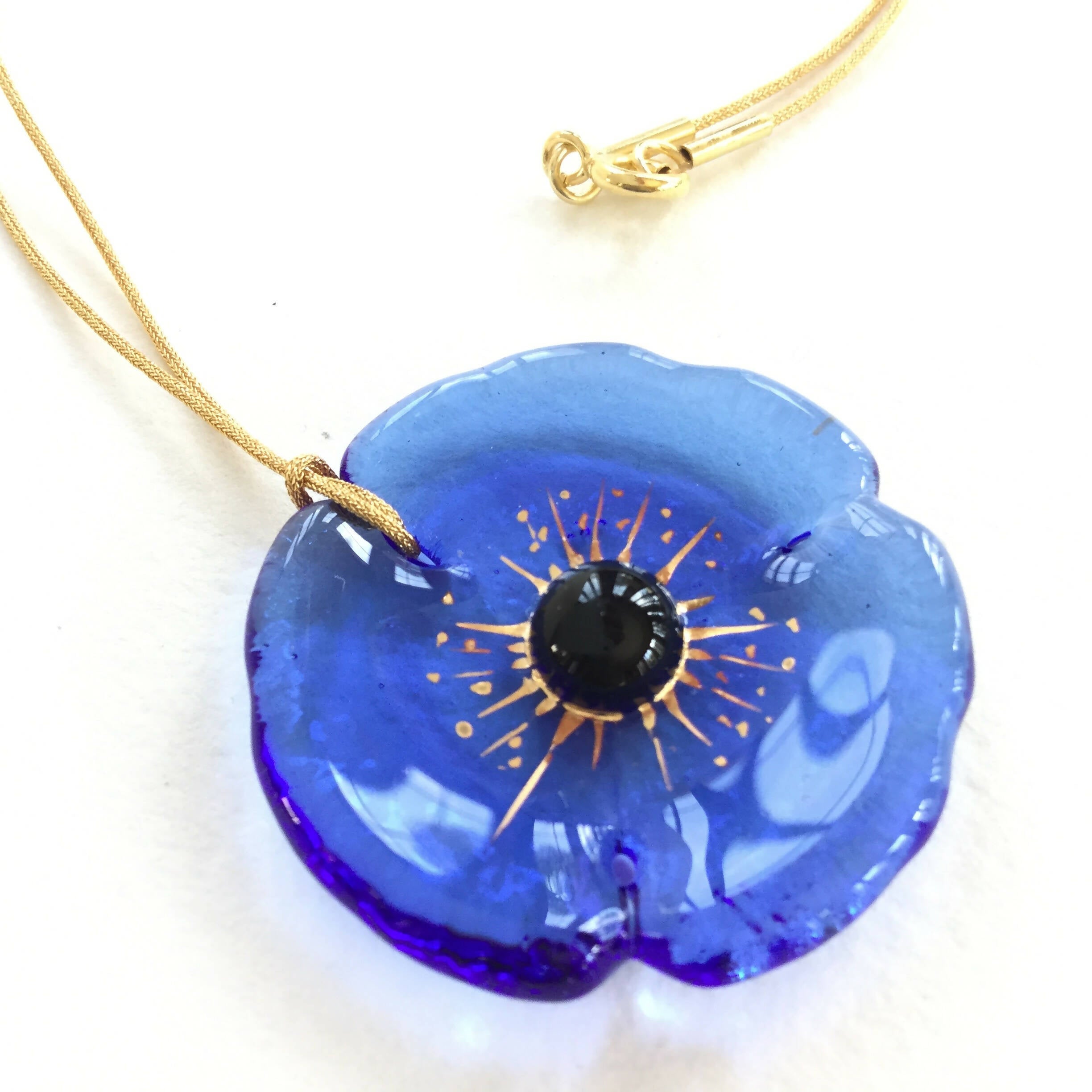 Pendentif COQUELICOT bleu ciel | EMPREINTES Paris
