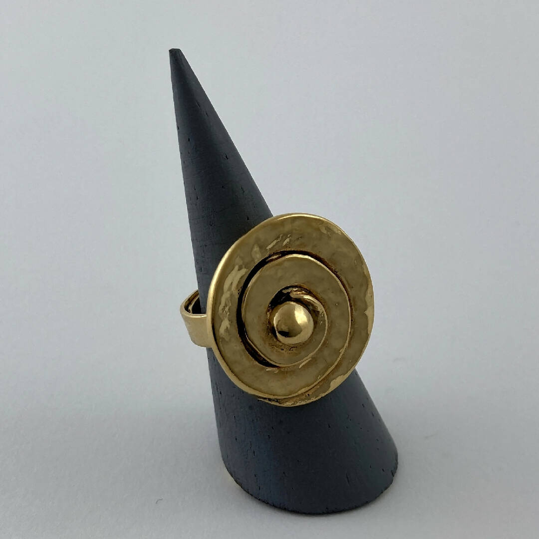 Bague réglable en étain dorée 9 | EMPREINTES Paris