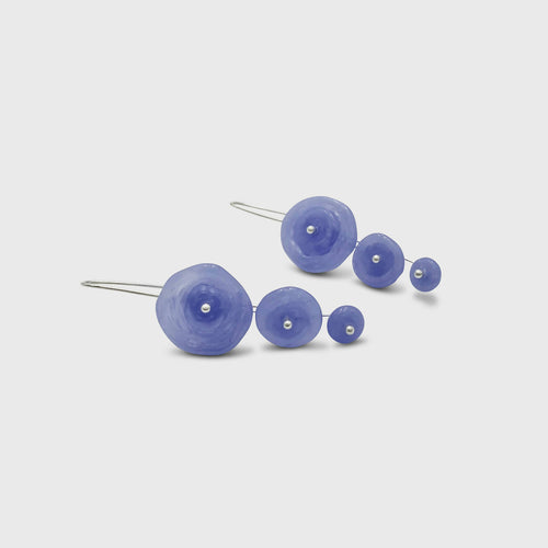 Boucles d'oreilles ricochets bleu violet clair opalescent | EMPREINTES Paris - EMPREINTES Paris