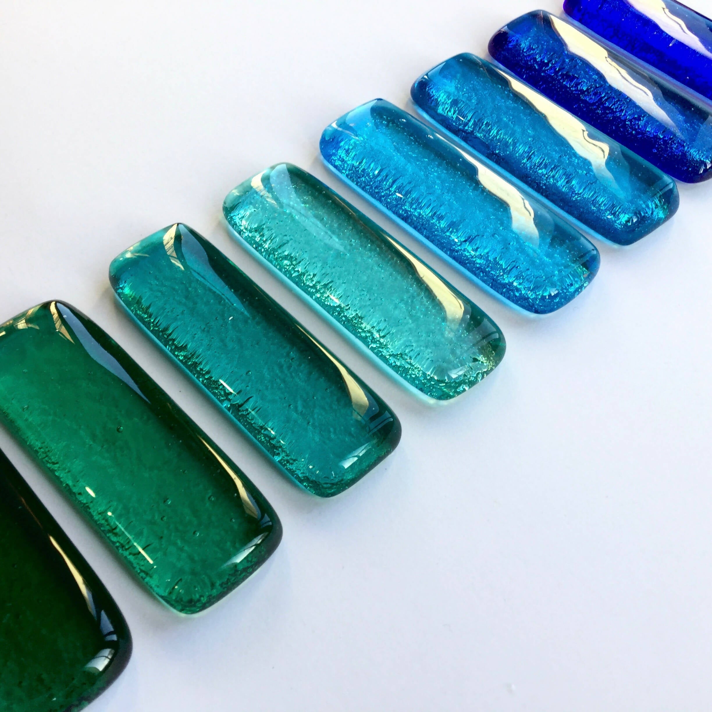 Coffret de 8 porte-couteaux barrettes Bleu-vert | EMPREINTES Paris